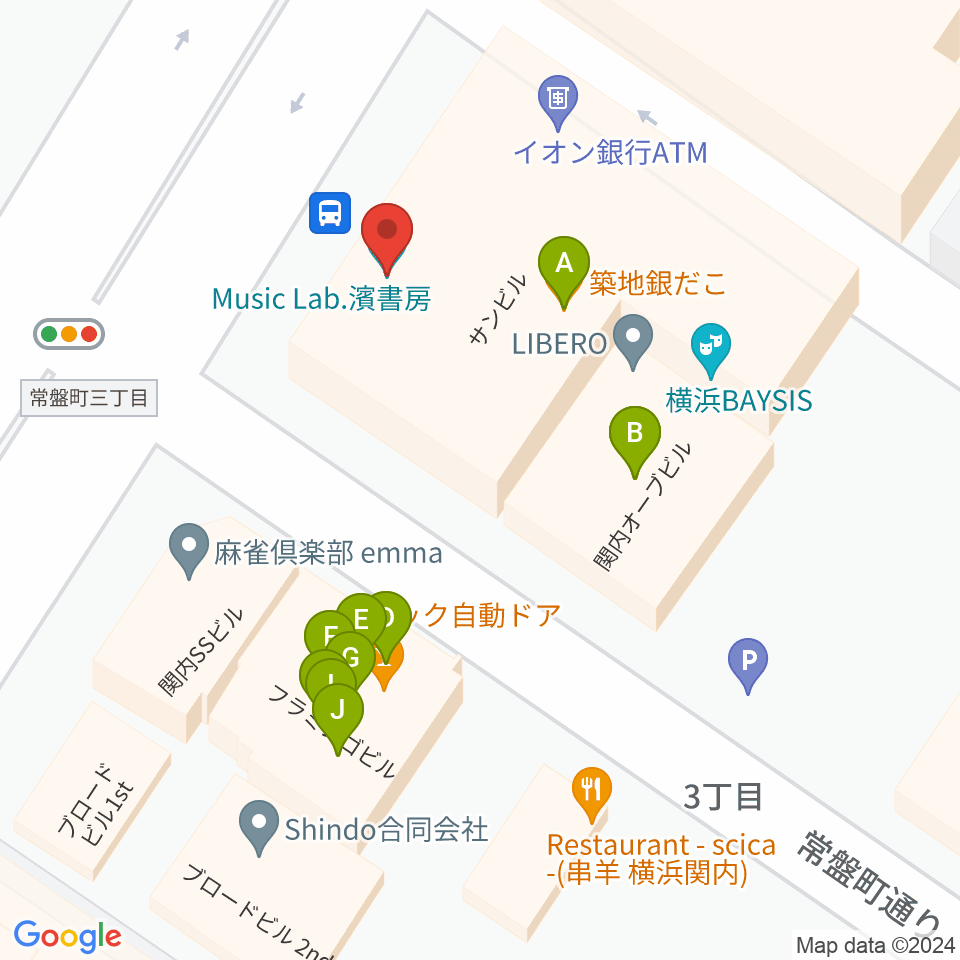 Music Lab.濱書房周辺のファミレス・ファーストフード一覧地図