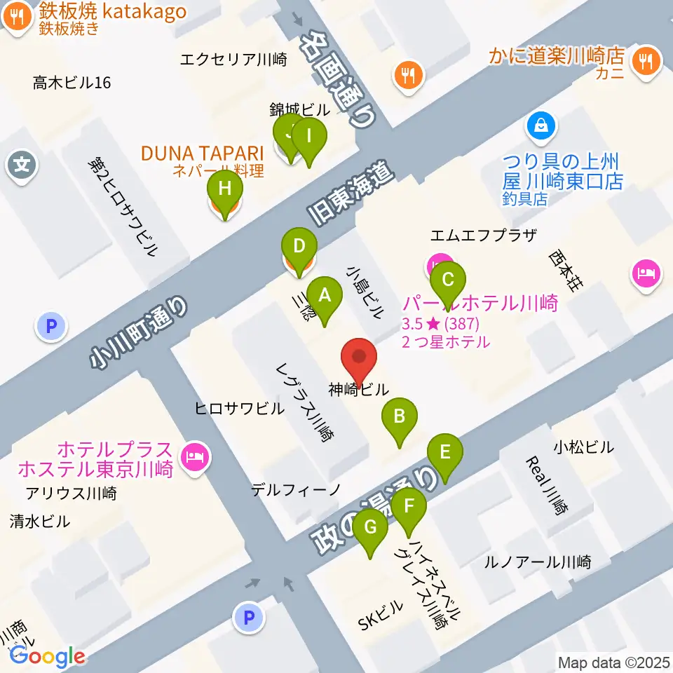 アイオン音楽スタジオ周辺のファミレス・ファーストフード一覧地図