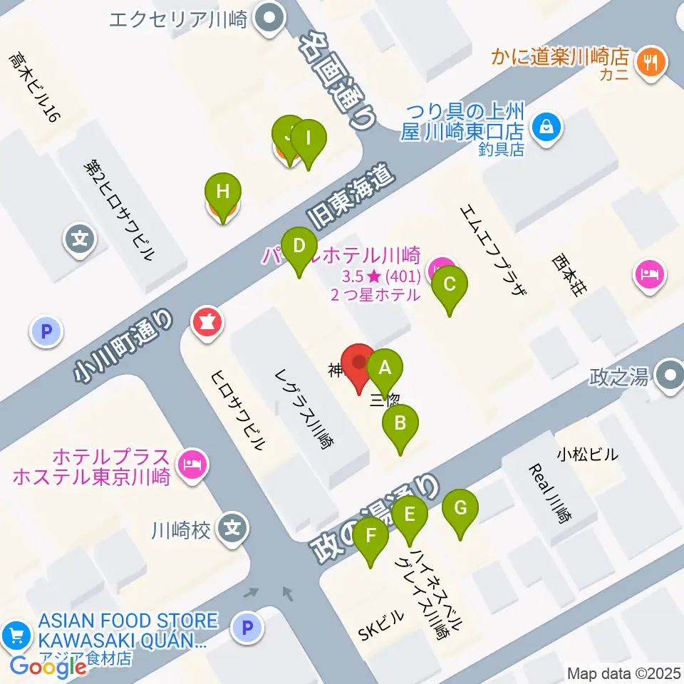 アイオン音楽スタジオ周辺のファミレス・ファーストフード一覧地図