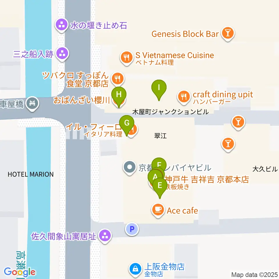 ライブスポットラグ周辺のファミレス・ファーストフード一覧地図