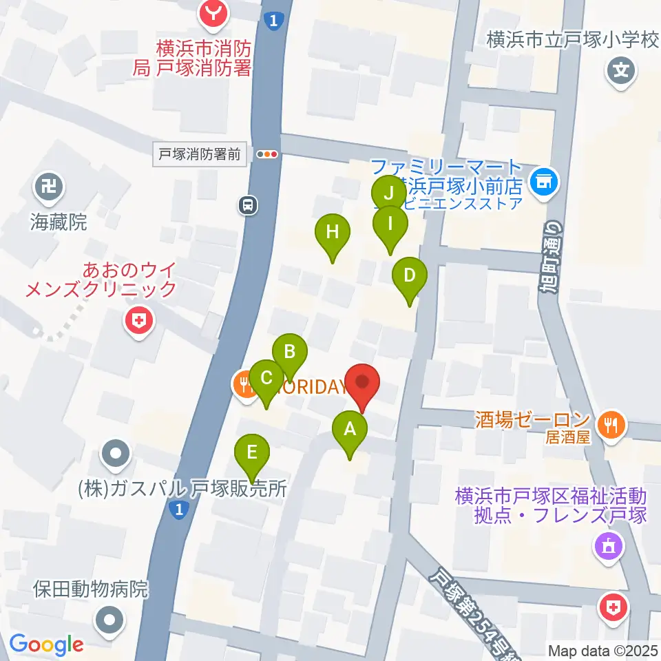 さやか音感ピアノ教室周辺のファミレス・ファーストフード一覧地図