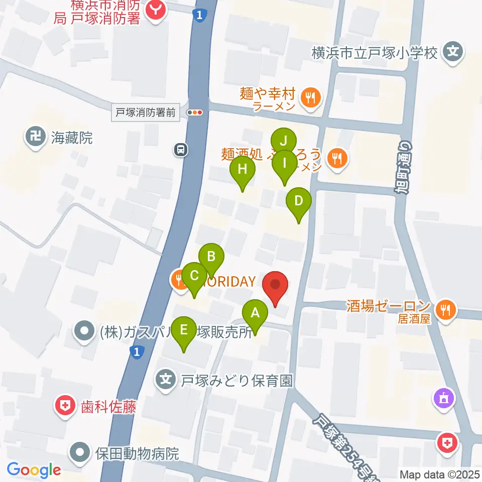 さやか音感ピアノ教室周辺のファミレス・ファーストフード一覧地図