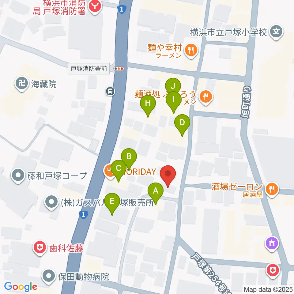 さやか音感ピアノ教室周辺のファミレス・ファーストフード一覧地図