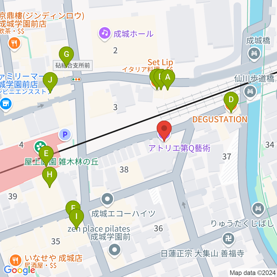 アトリエ第Q藝術周辺のファミレス・ファーストフード一覧地図