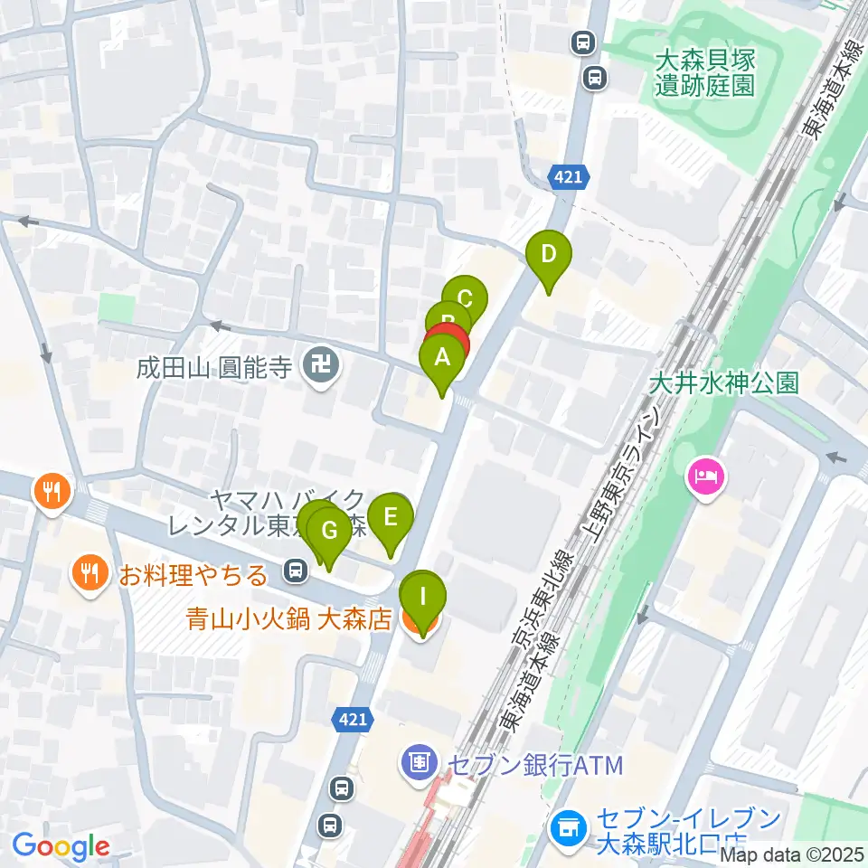いしはら弦楽器工房周辺のファミレス・ファーストフード一覧地図
