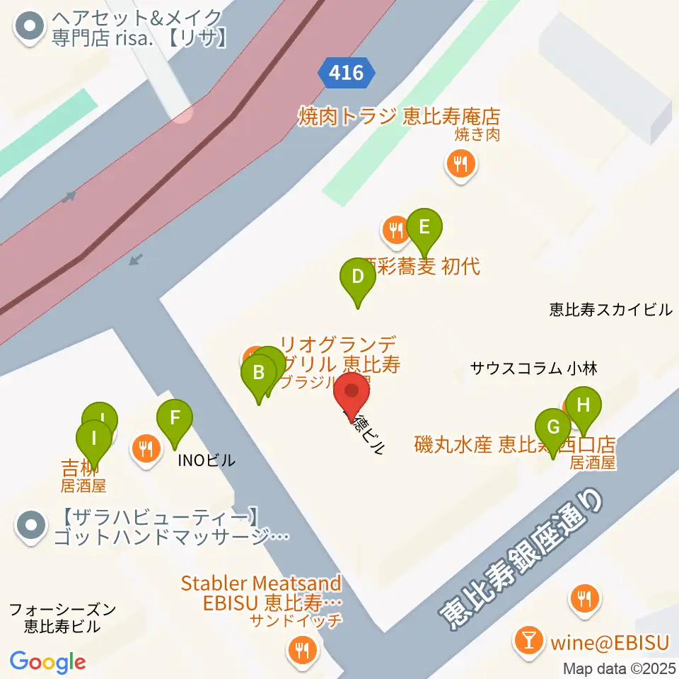 声の達人スタジオ周辺のファミレス・ファーストフード一覧地図