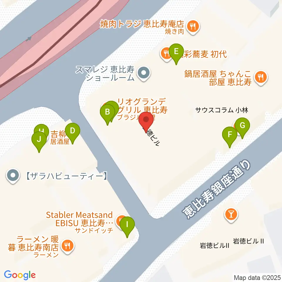 声の達人スタジオ周辺のファミレス・ファーストフード一覧地図