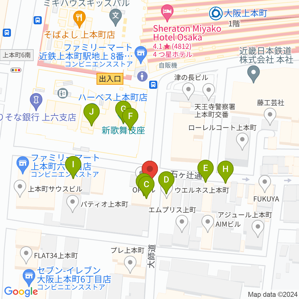 ラ・ロコマサロン周辺のファミレス・ファーストフード一覧地図