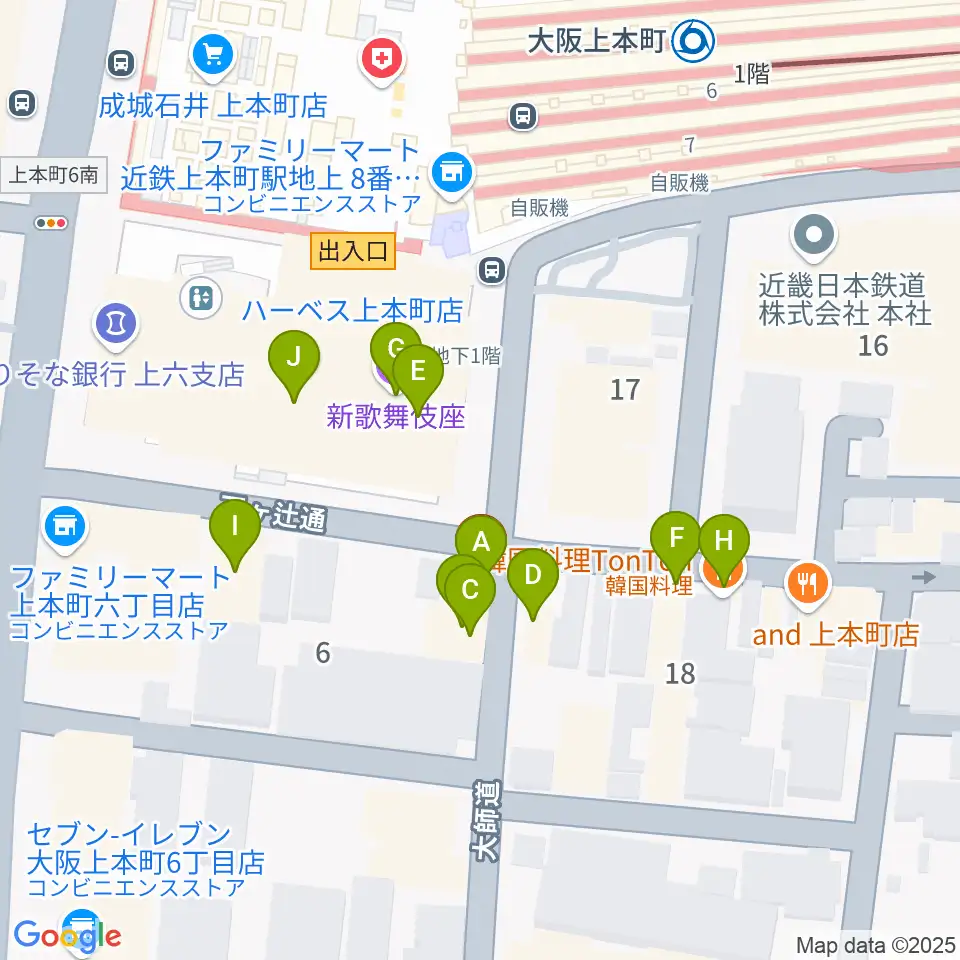 ラ・ロコマサロン周辺のファミレス・ファーストフード一覧地図