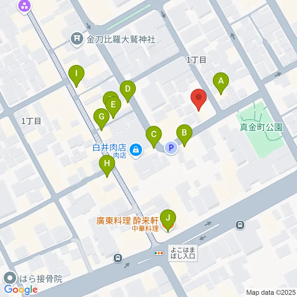 横浜橋スタジオ周辺のファミレス・ファーストフード一覧地図