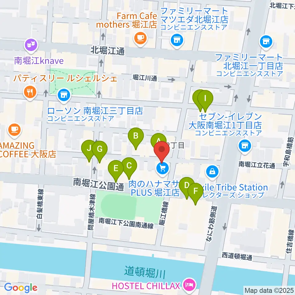 大倉ギター教室周辺のファミレス・ファーストフード一覧地図