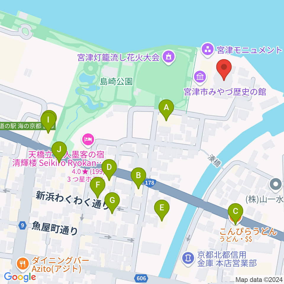 みやづ歴史の館周辺のファミレス・ファーストフード一覧地図