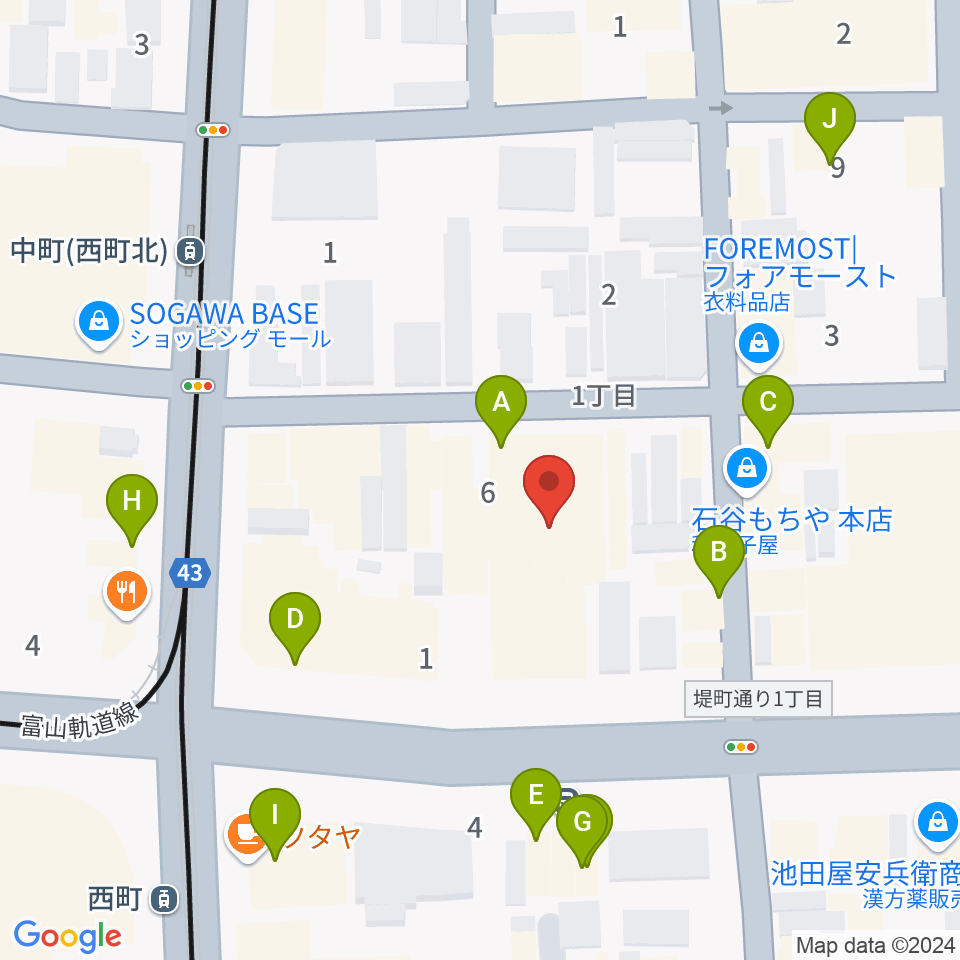 てるてる亭周辺のファミレス・ファーストフード一覧地図