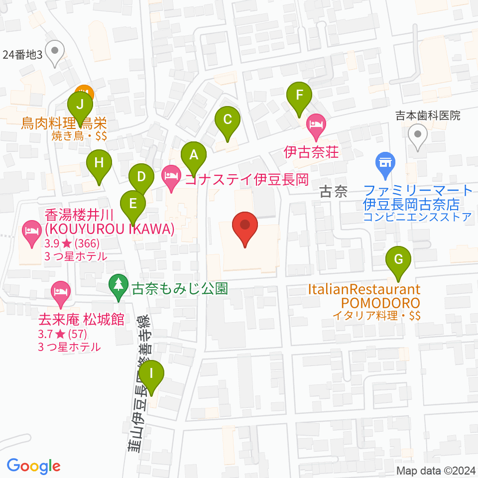 長岡総合会館アクシスかつらぎ周辺のファミレス・ファーストフード一覧地図