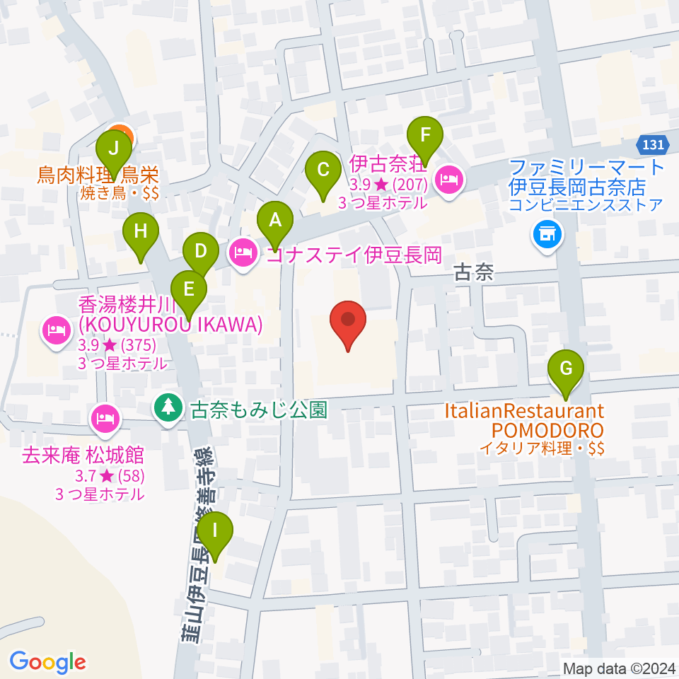 長岡総合会館アクシスかつらぎ周辺のファミレス・ファーストフード一覧地図