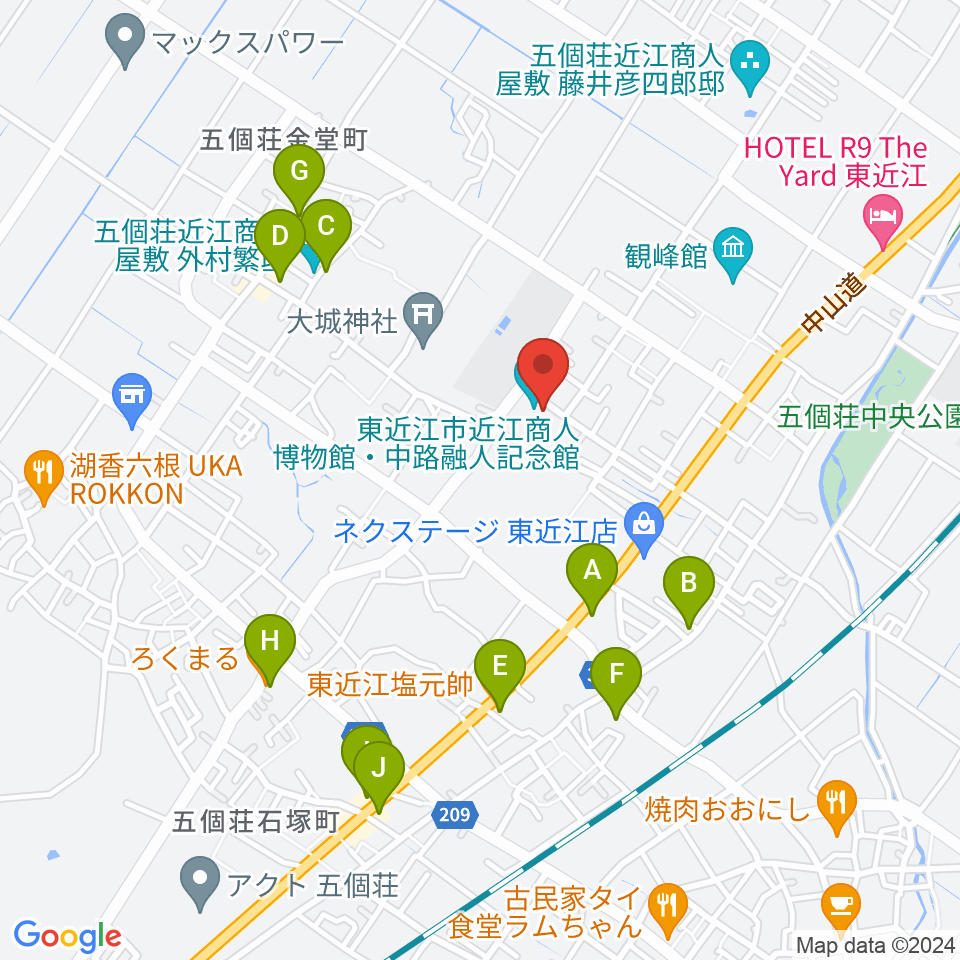 てんびんの里文化学習センター周辺のファミレス・ファーストフード一覧地図