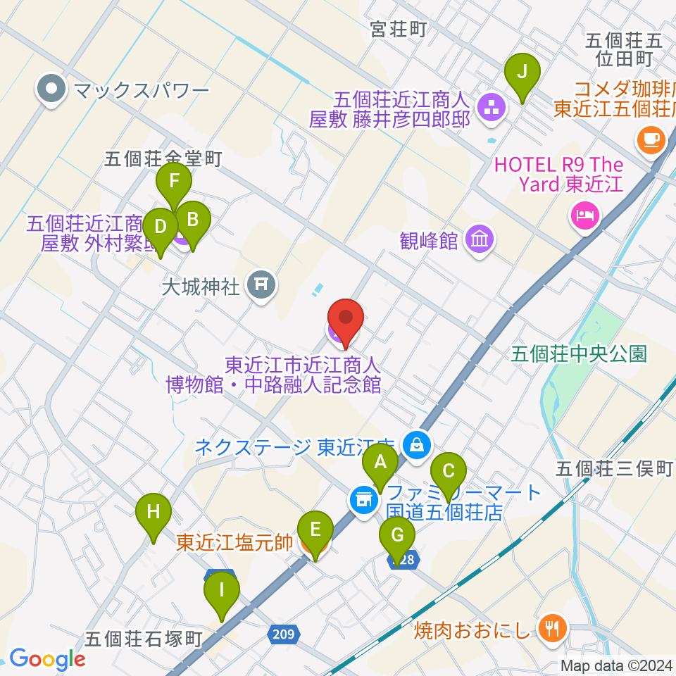 てんびんの里文化学習センター周辺のファミレス・ファーストフード一覧地図