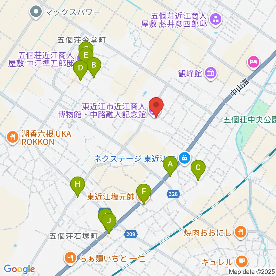 てんびんの里文化学習センター周辺のファミレス・ファーストフード一覧地図