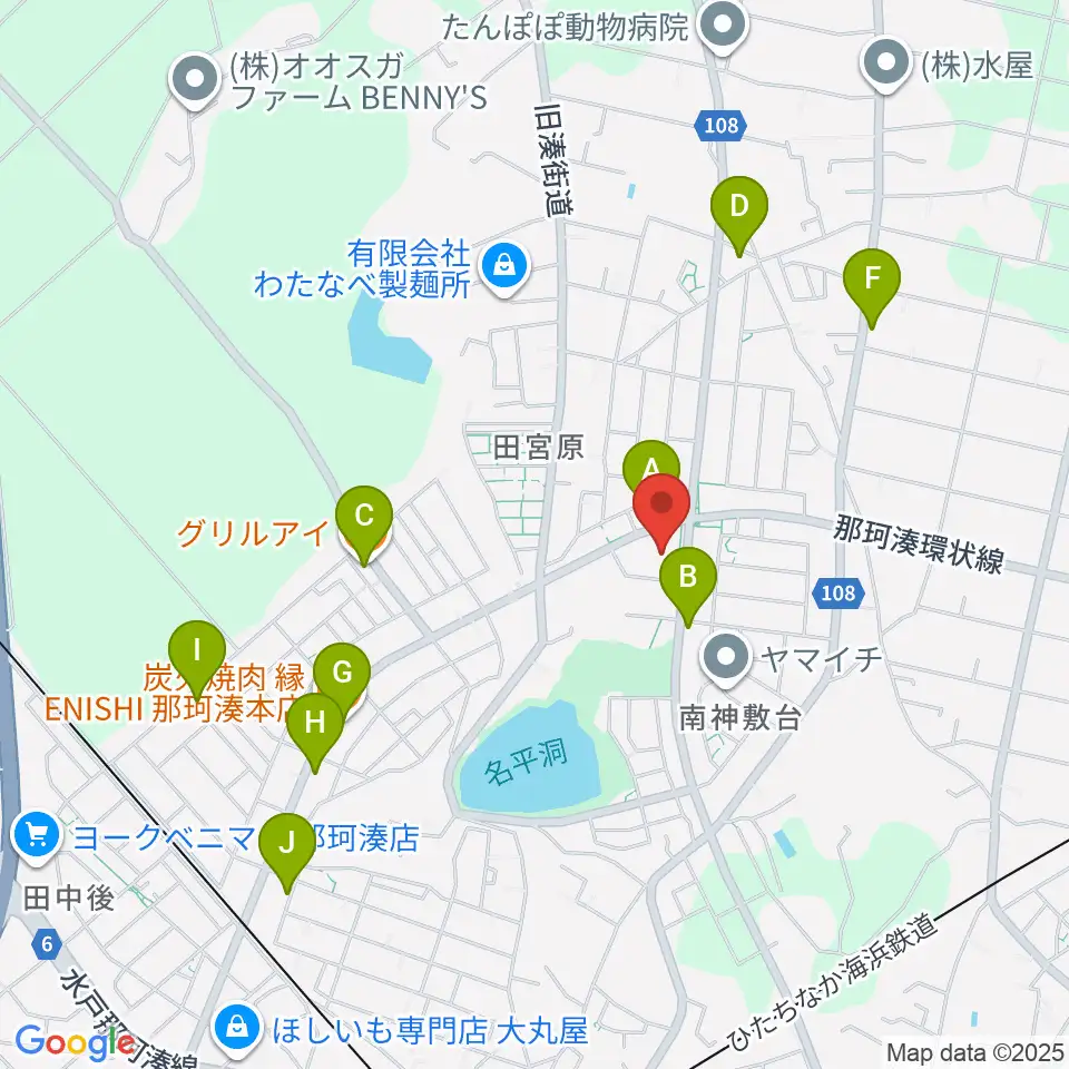 ひたちなか市那珂湊総合福祉センター・ふれあい交流館周辺のファミレス・ファーストフード一覧地図
