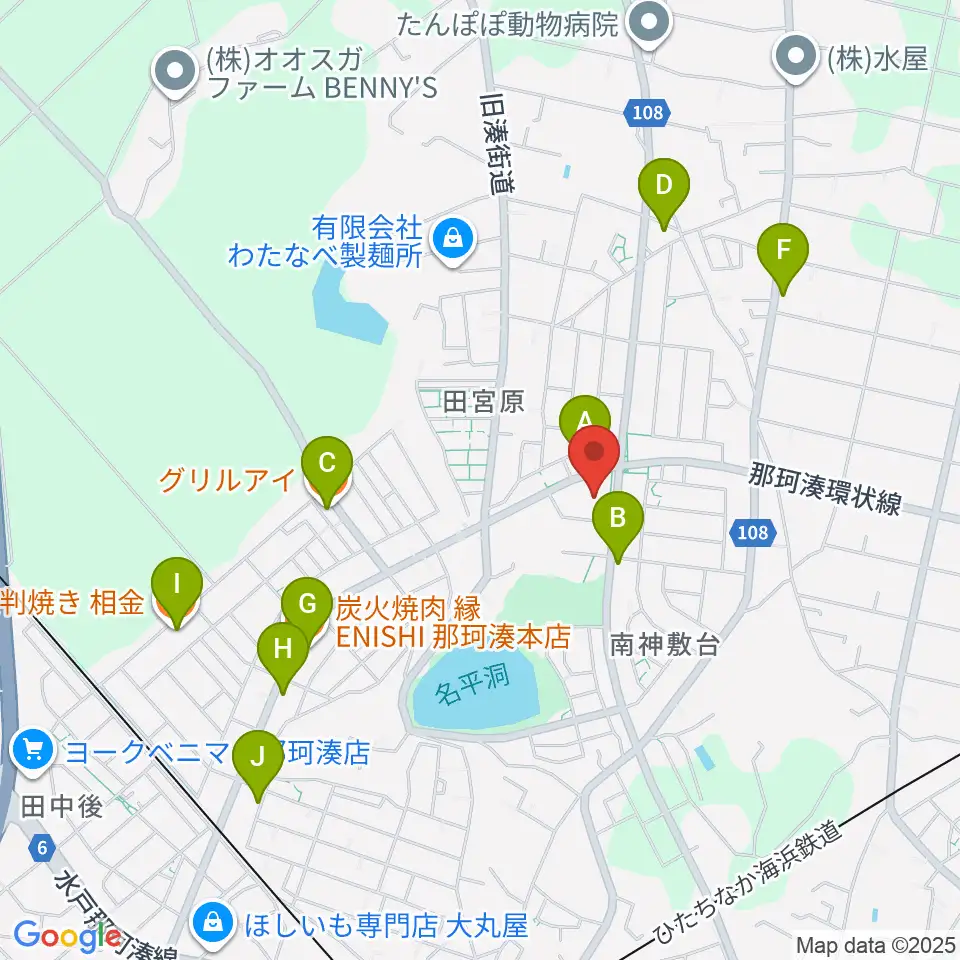 ひたちなか市那珂湊総合福祉センター・ふれあい交流館周辺のファミレス・ファーストフード一覧地図