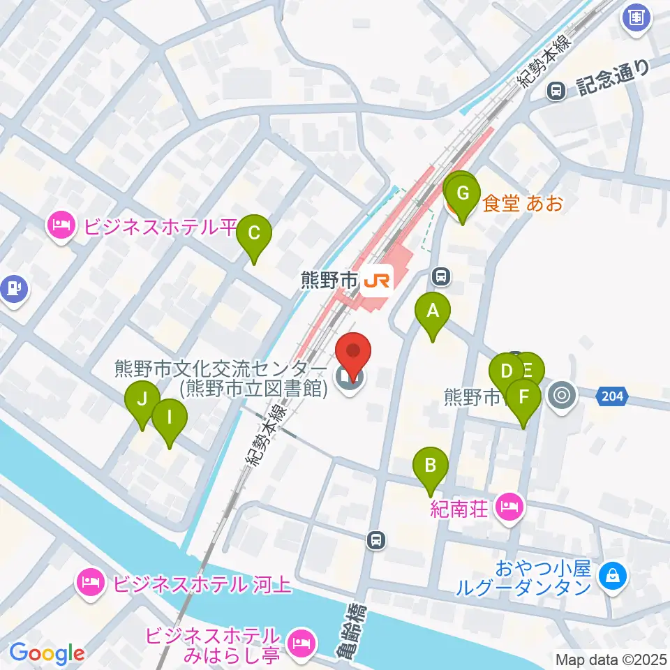 熊野市文化交流センター周辺のファミレス・ファーストフード一覧地図