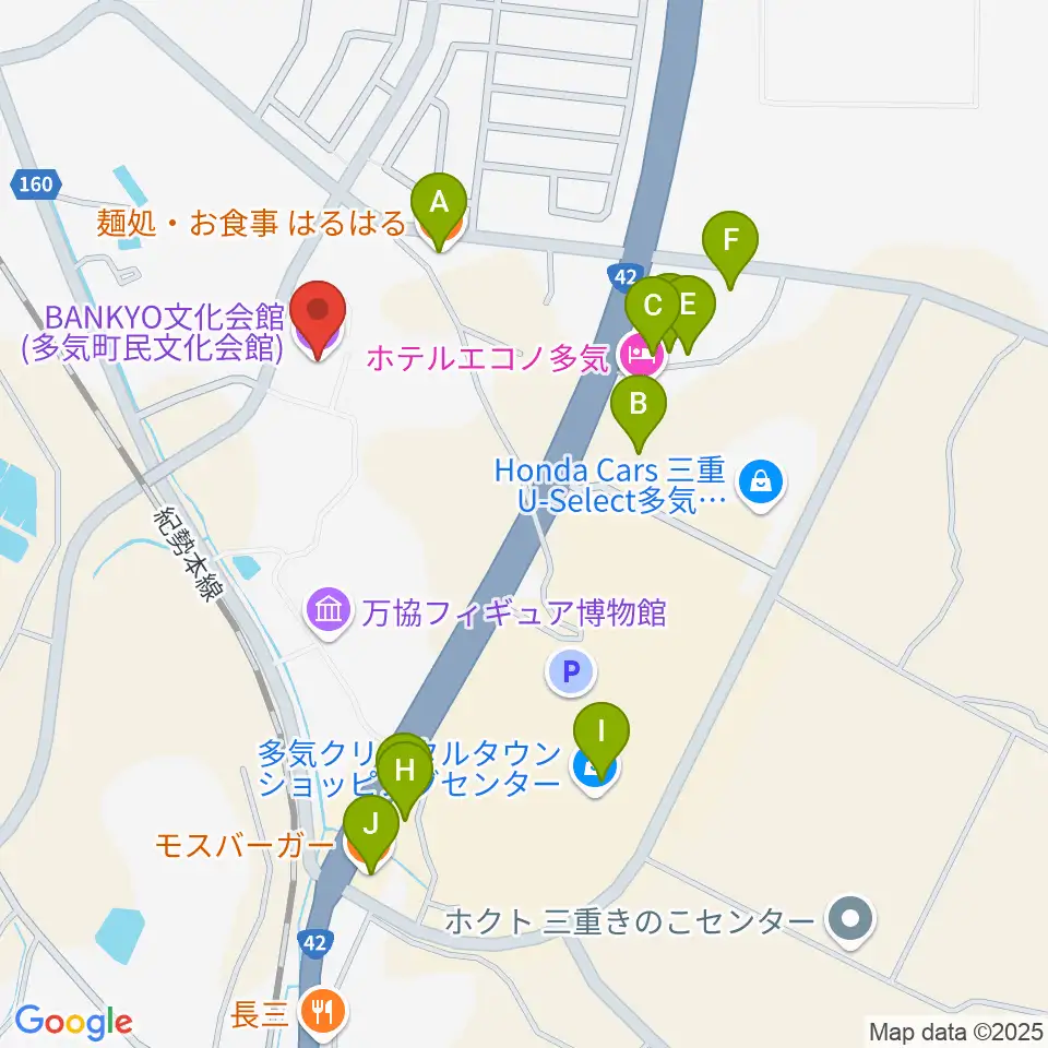 BANKYO文化会館周辺のファミレス・ファーストフード一覧地図