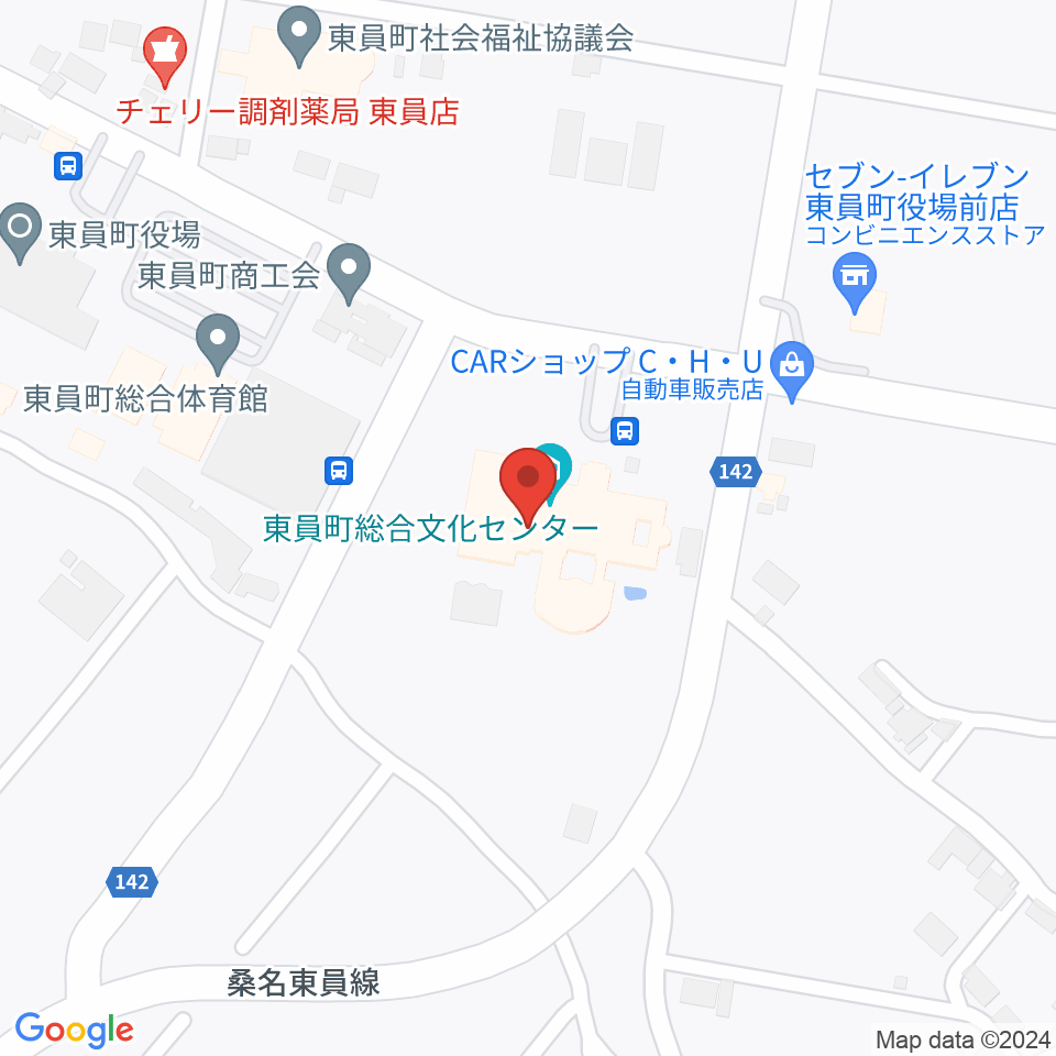 東員町総合文化センター周辺のファミレス・ファーストフード一覧地図