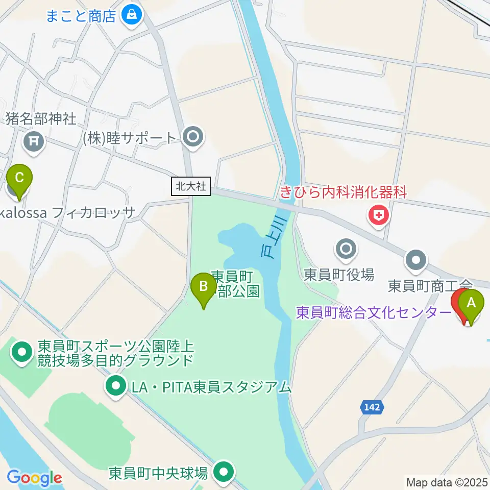 東員町総合文化センター周辺のファミレス・ファーストフード一覧地図