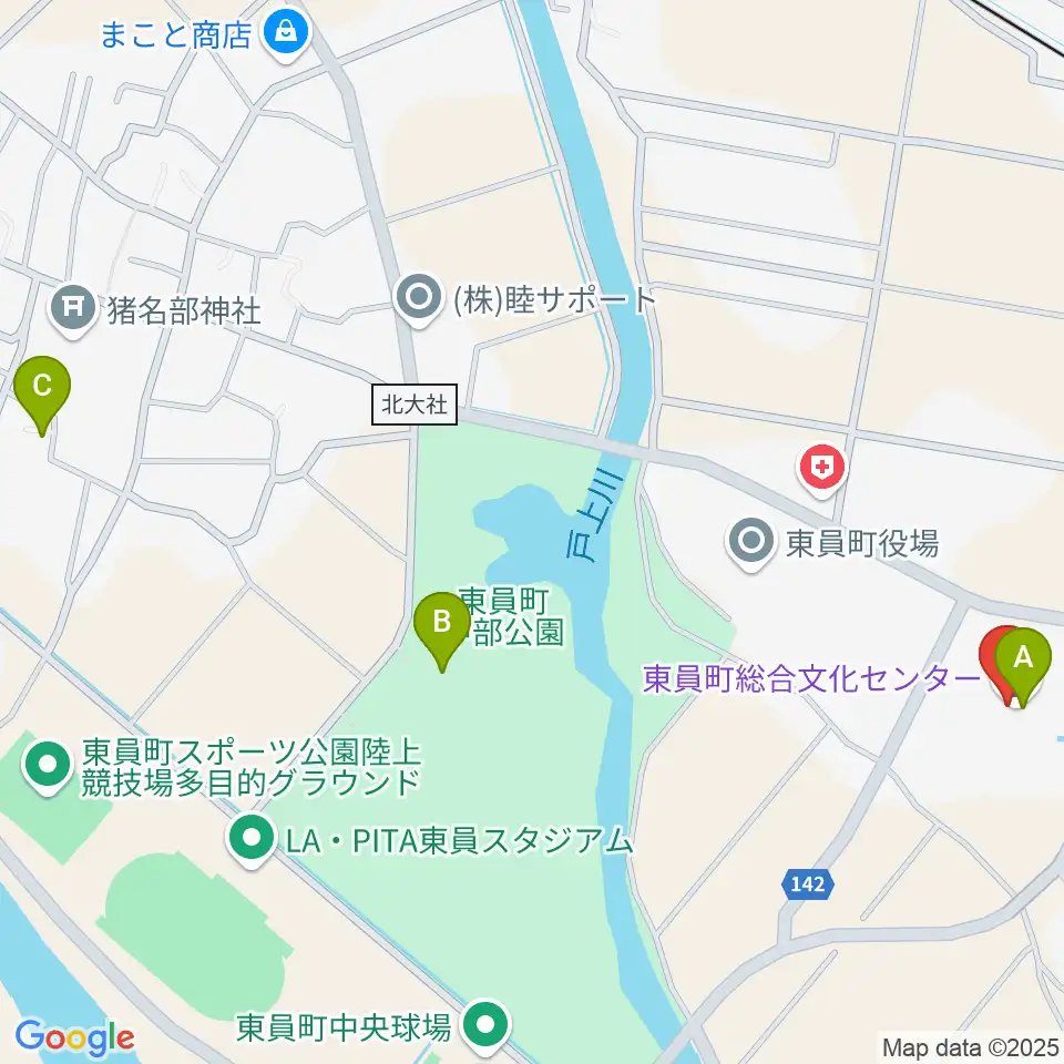 東員町総合文化センター周辺のファミレス・ファーストフード一覧地図