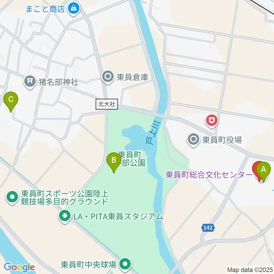 東員町総合文化センター周辺のファミレス・ファーストフード一覧地図