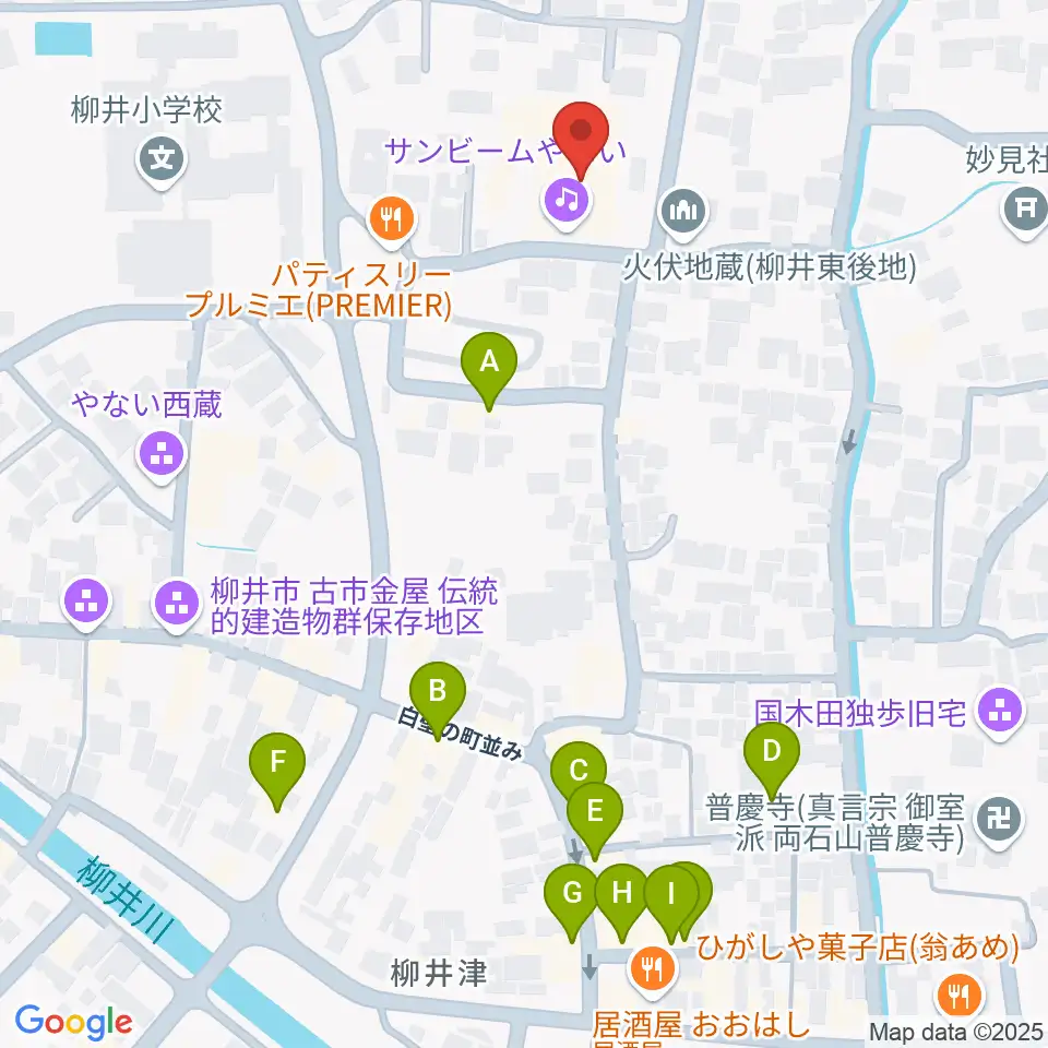 サンビームやない周辺のファミレス・ファーストフード一覧地図