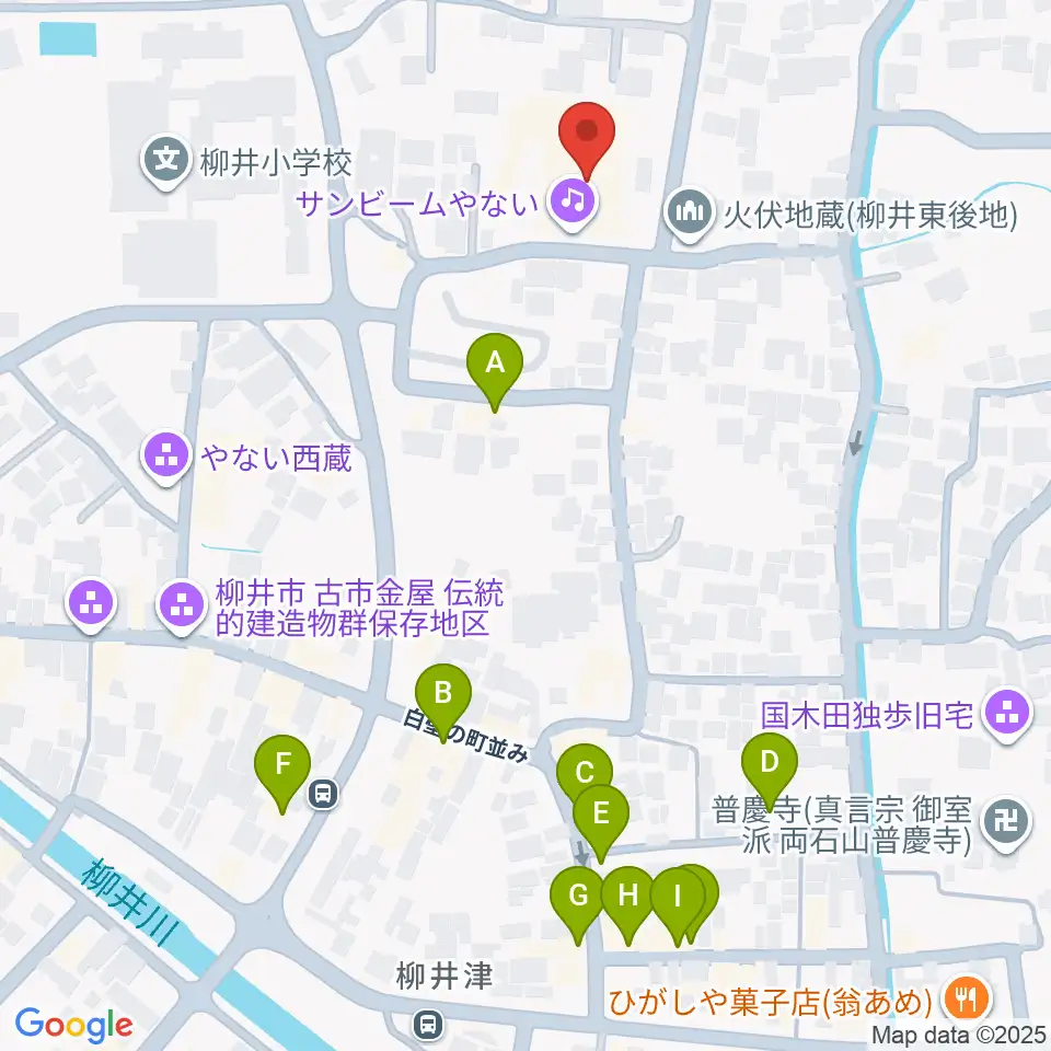 サンビームやない周辺のファミレス・ファーストフード一覧地図