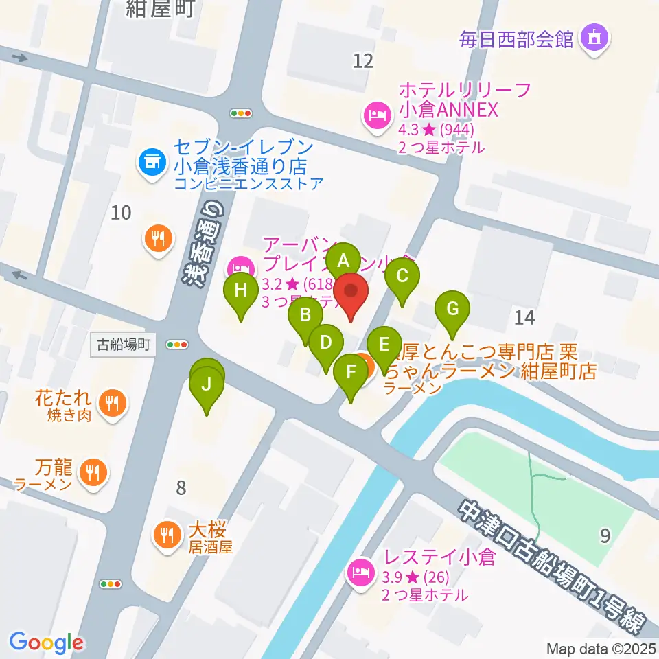 小倉WHIPPING POST周辺のファミレス・ファーストフード一覧地図