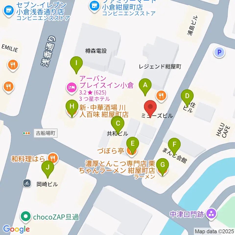 小倉WHIPPING POST周辺のファミレス・ファーストフード一覧地図