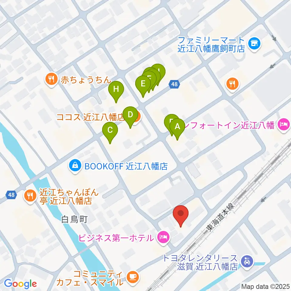 Eleven Guitars イレブンギターズ周辺のファミレス・ファーストフード一覧地図