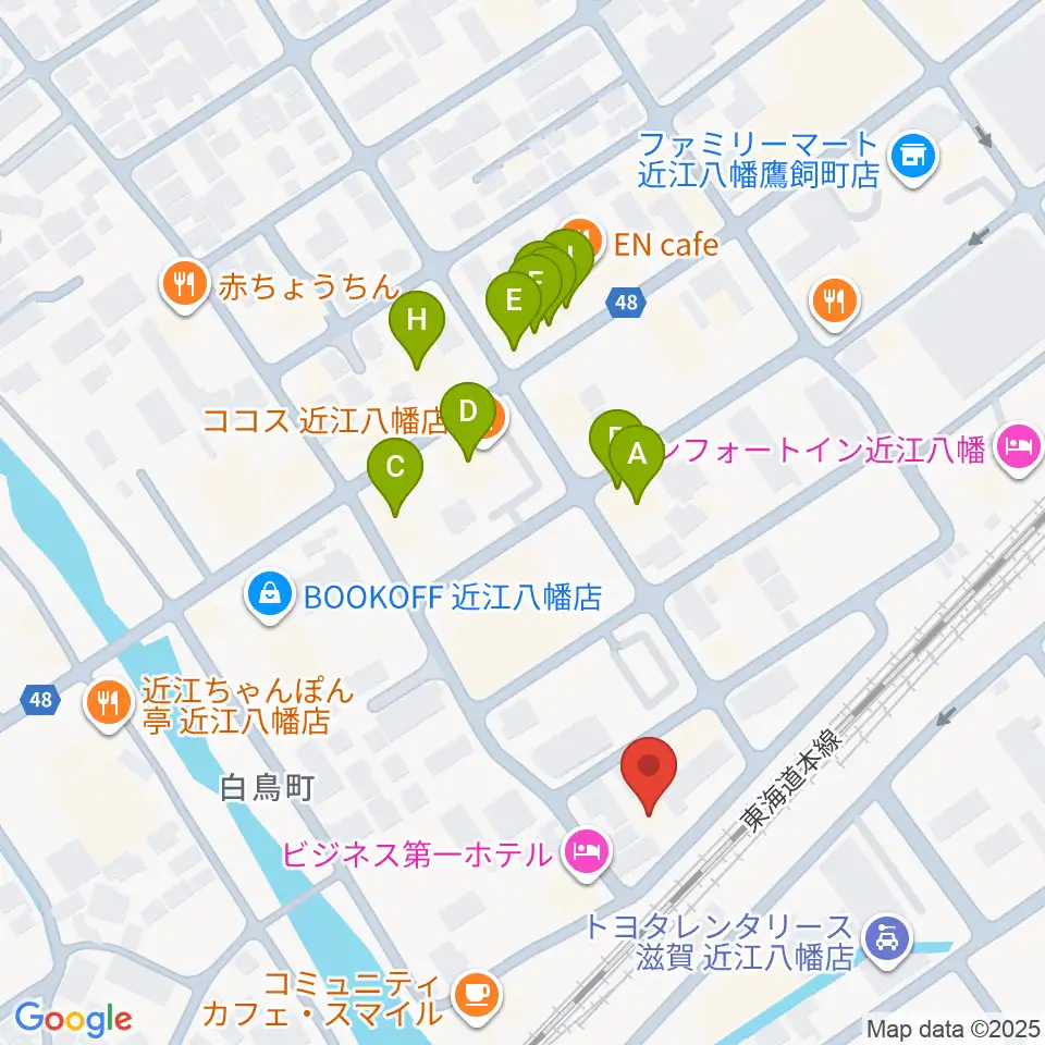 Eleven Guitars イレブンギターズ周辺のファミレス・ファーストフード一覧地図