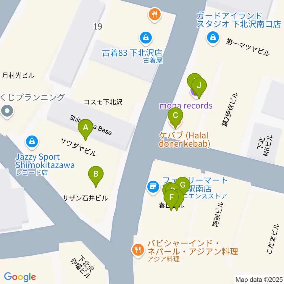 空飛ぶこぶたや周辺のファミレス・ファーストフード一覧地図