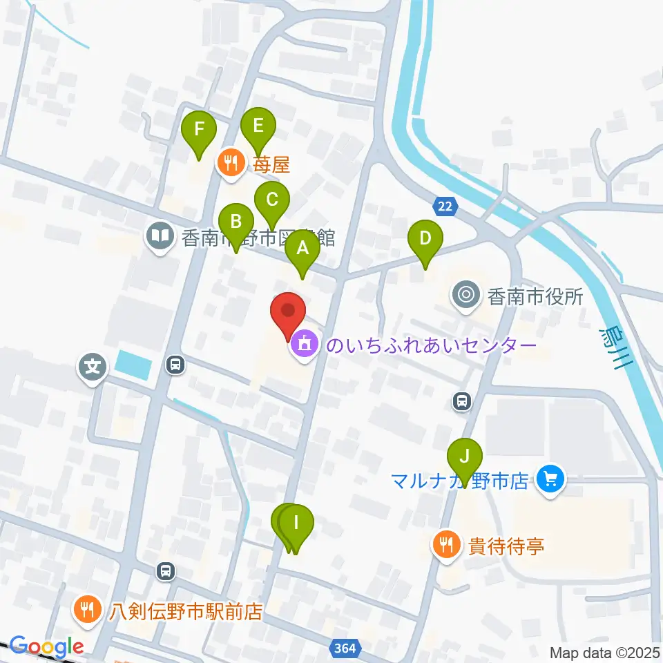 のいちふれあいセンター周辺のファミレス・ファーストフード一覧地図