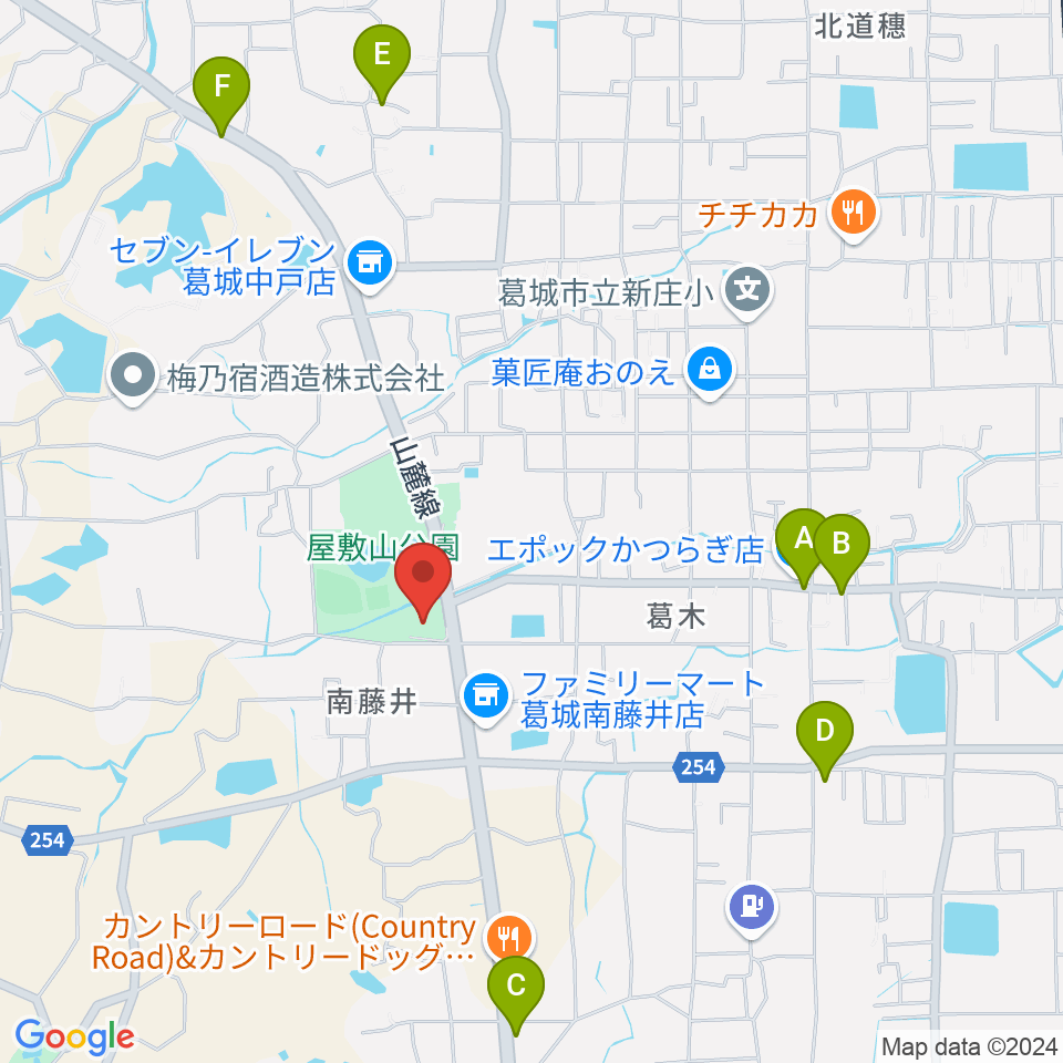 新庄文化会館マルベリーホール周辺のファミレス・ファーストフード一覧地図