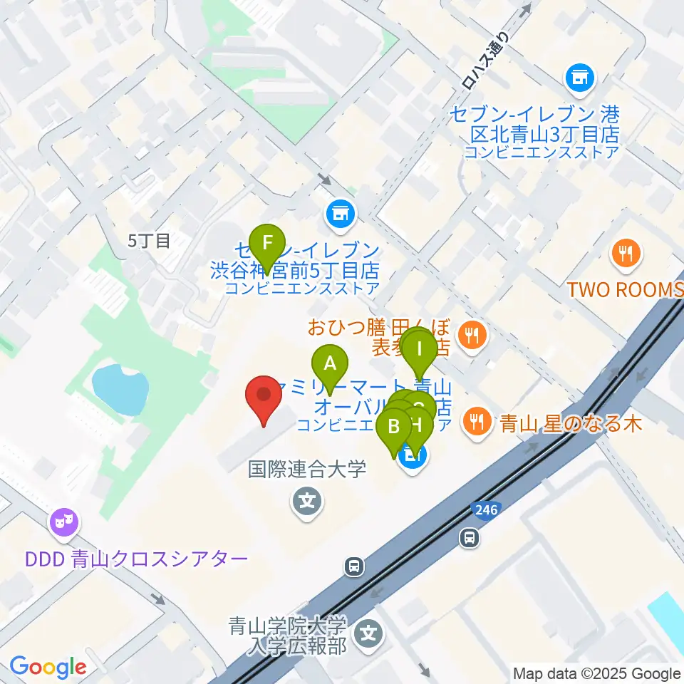東京ウィメンズプラザ周辺のファミレス・ファーストフード一覧地図