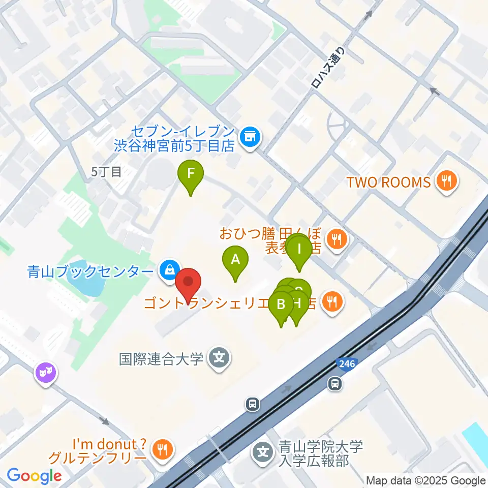 東京ウィメンズプラザ周辺のファミレス・ファーストフード一覧地図