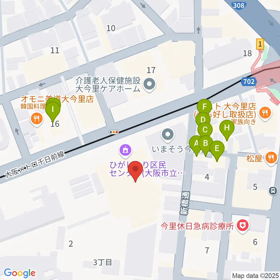 コミ協ひがしなり区民センター周辺のファミレス・ファーストフード一覧地図