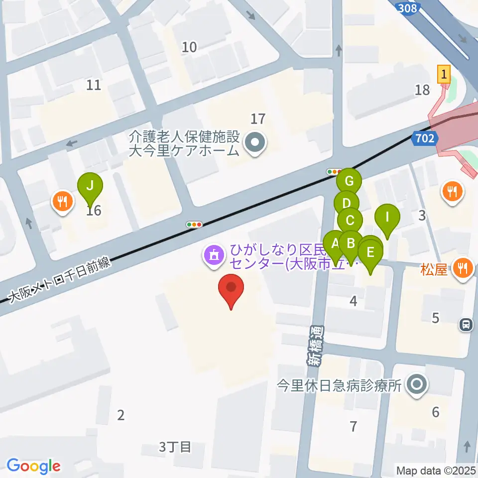コミ協ひがしなり区民センター周辺のファミレス・ファーストフード一覧地図