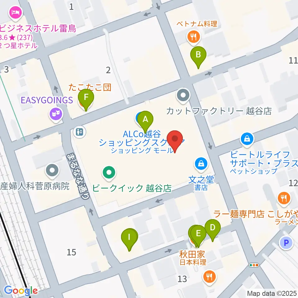 LoCo Music Studio周辺のファミレス・ファーストフード一覧地図