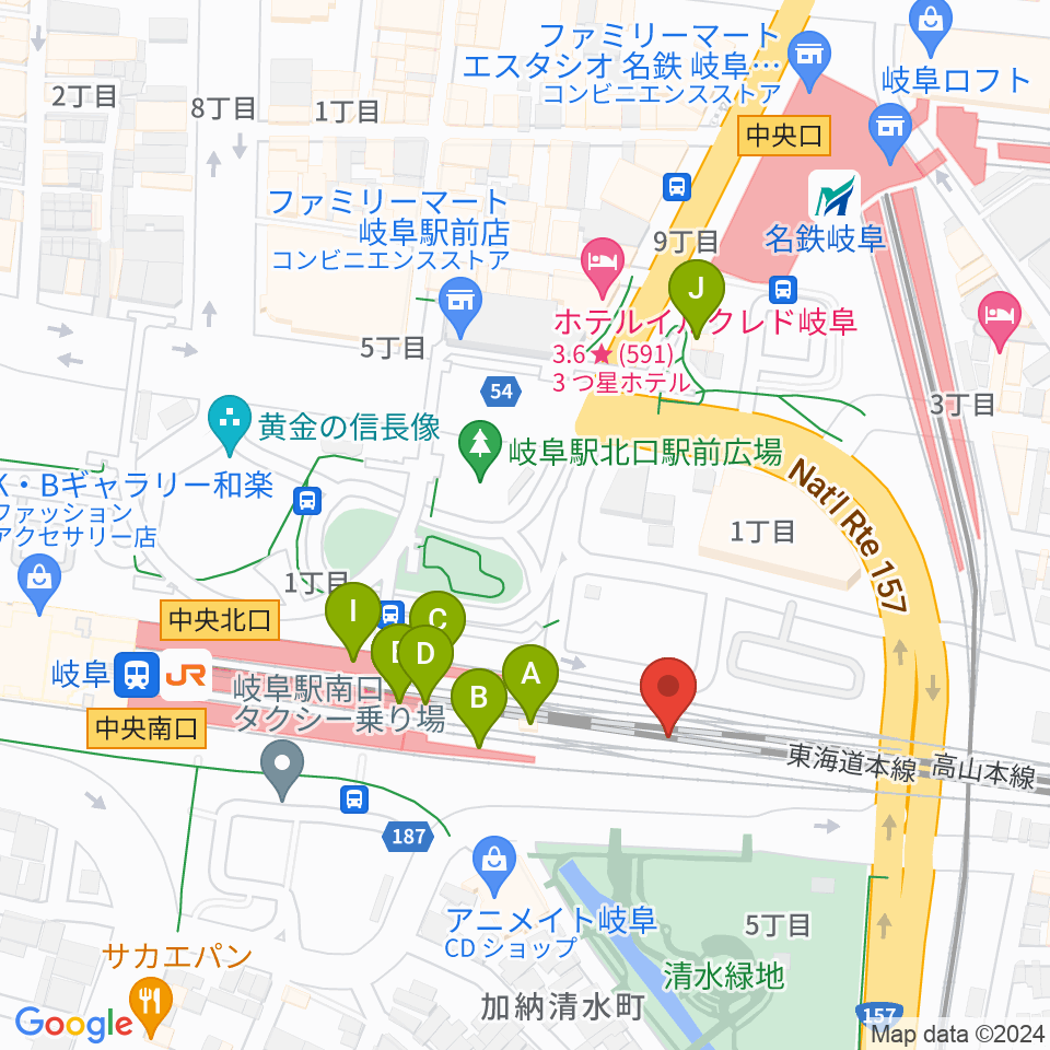 ハートフルスクエアーG周辺のファミレス・ファーストフード一覧地図