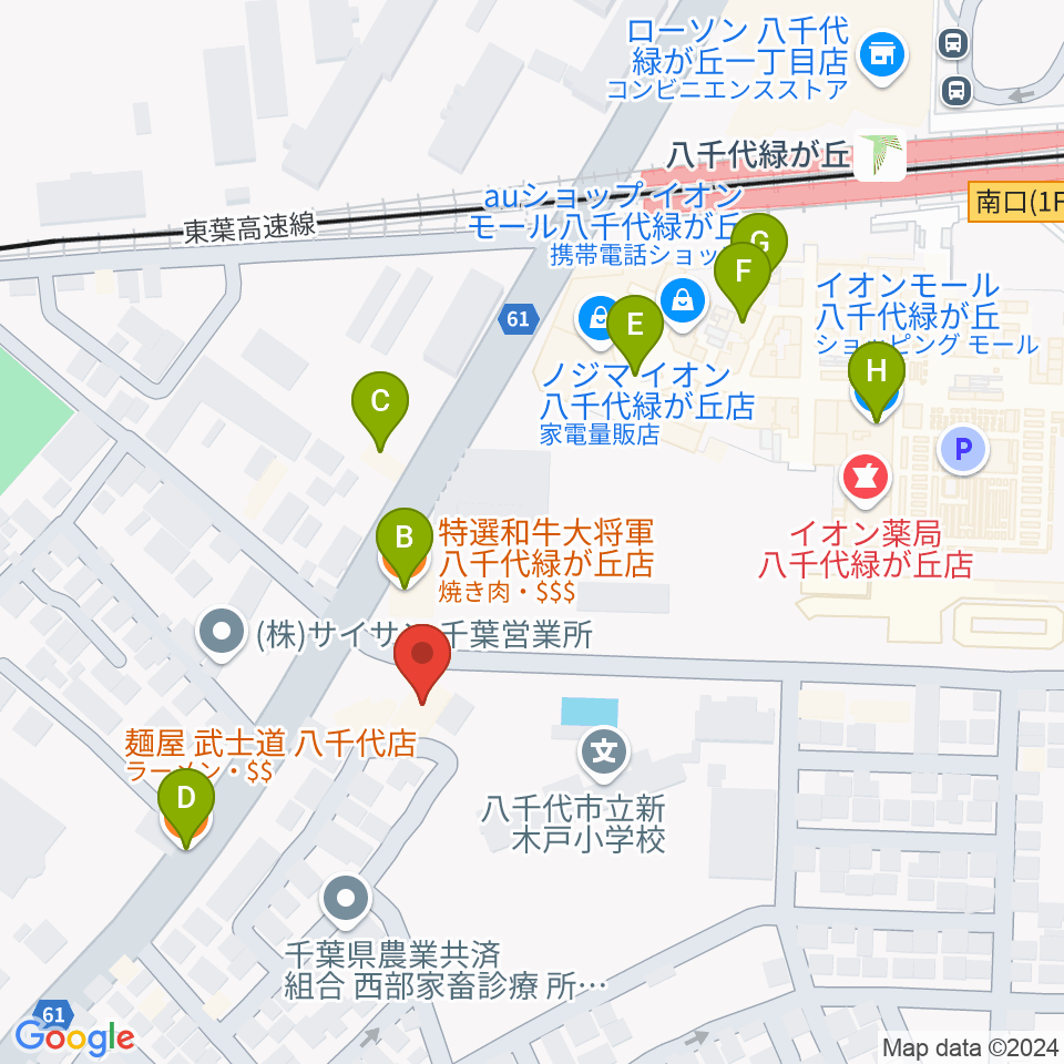 FMふくろう周辺のファミレス・ファーストフード一覧地図