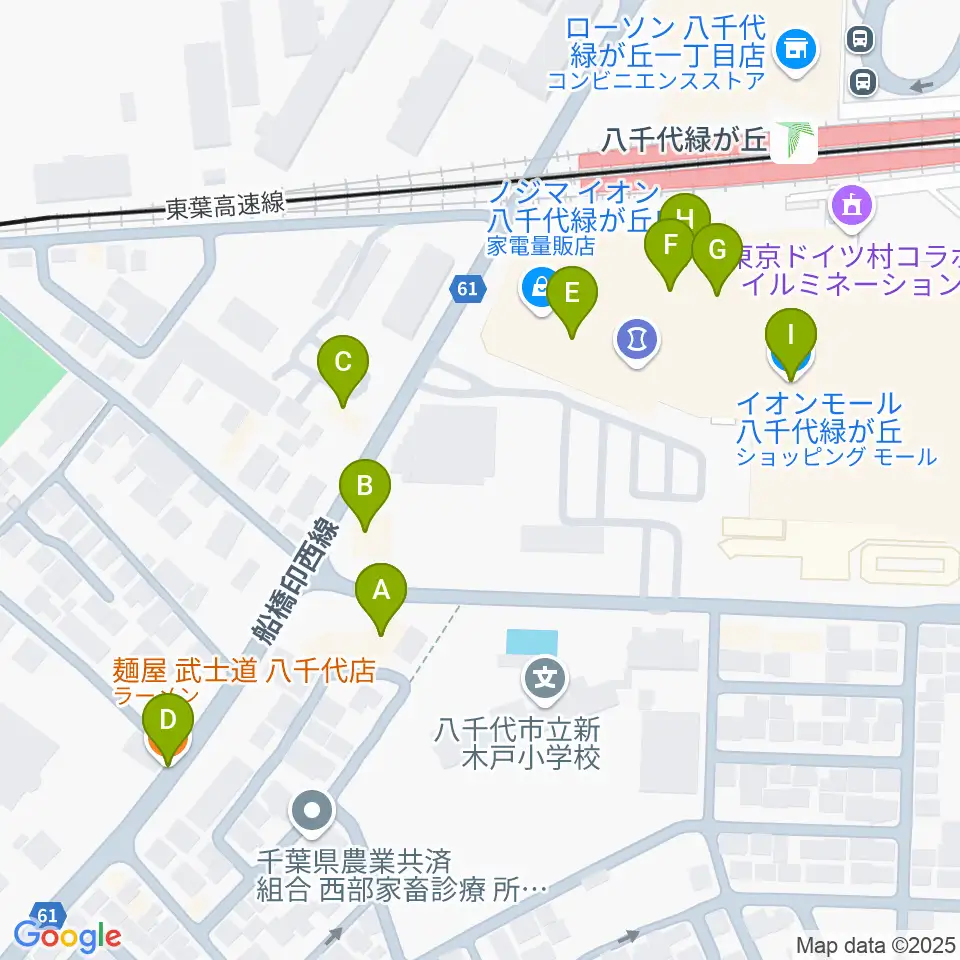FMふくろう周辺のファミレス・ファーストフード一覧地図