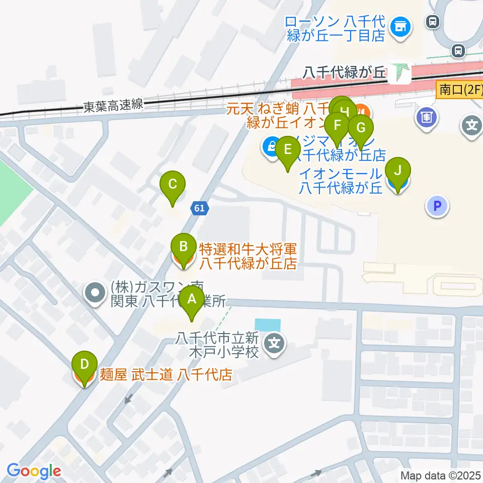 FMふくろう周辺のファミレス・ファーストフード一覧地図