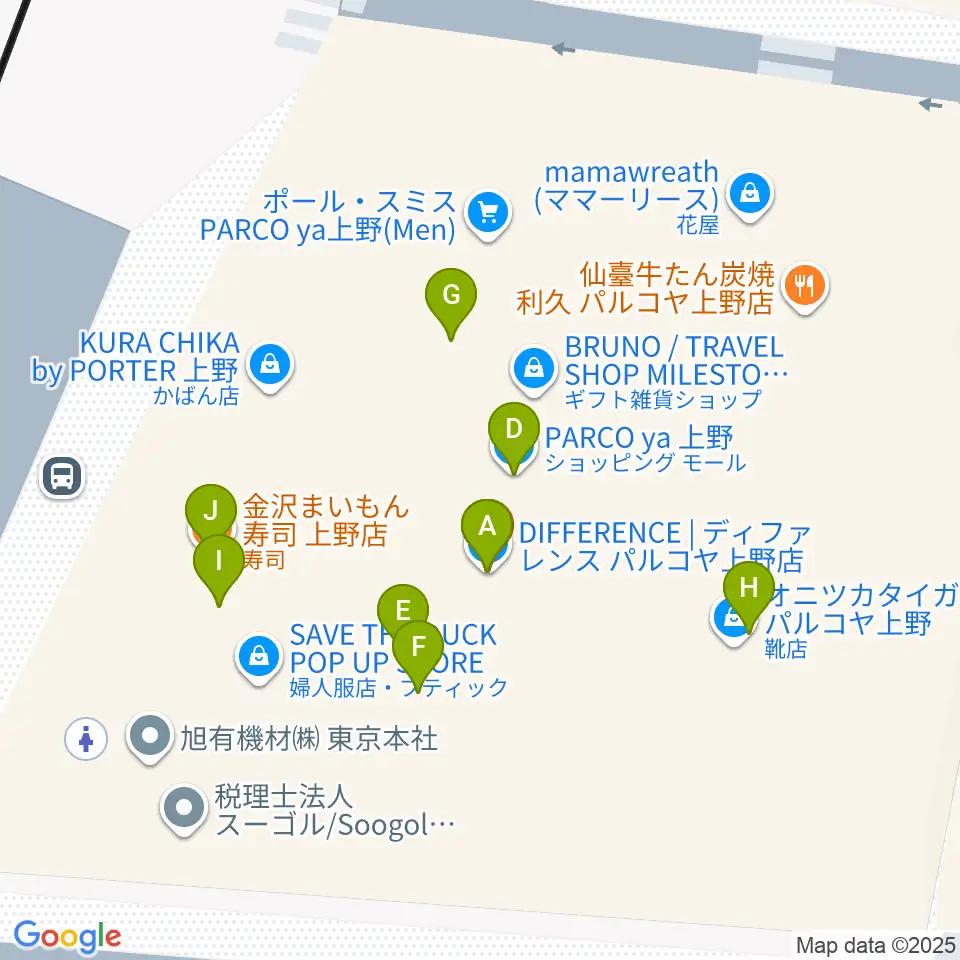 TOHOシネマズ上野周辺のファミレス・ファーストフード一覧地図