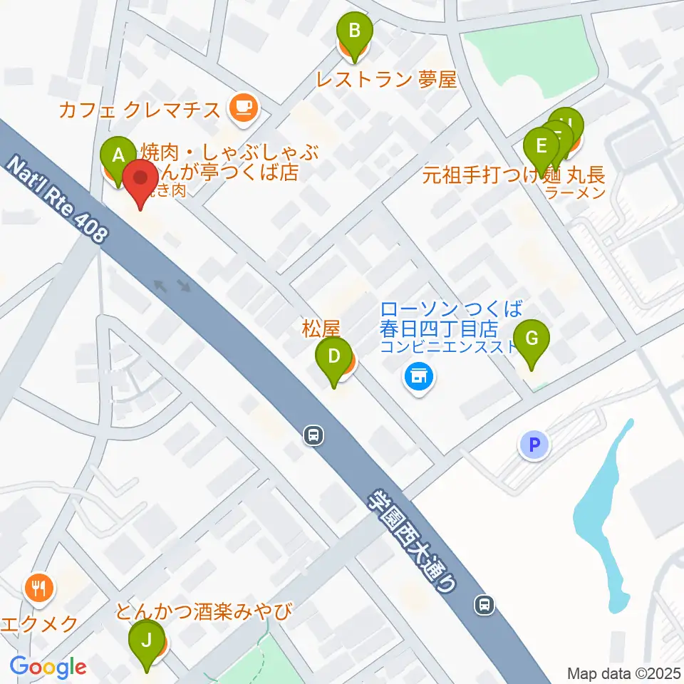 スタジオソングサイクル周辺のファミレス・ファーストフード一覧地図